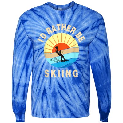 Id Rather Be Water Skiing Fun Water Sport Ski Wear Tie-Dye Long Sleeve Shirt