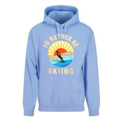 Id Rather Be Water Skiing Fun Water Sport Ski Wear Unisex Surf Hoodie