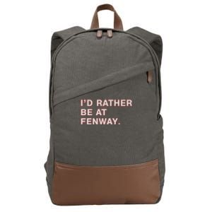 Id Rather Be At Fenway Cotton Canvas Backpack