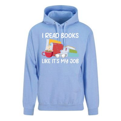 I Read Books Like It's My Job School Librarian Book Lover Unisex Surf Hoodie