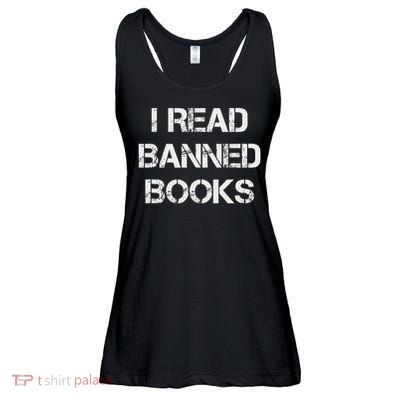 I Read Banned Books Ladies Essential Flowy Tank