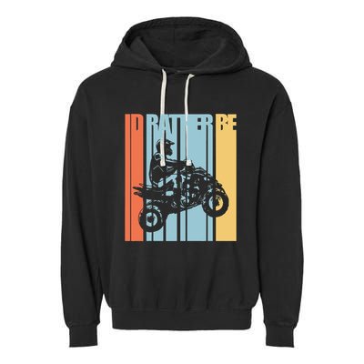 Id Rather Be Riding Quad Bikes Atv Brap Garment-Dyed Fleece Hoodie