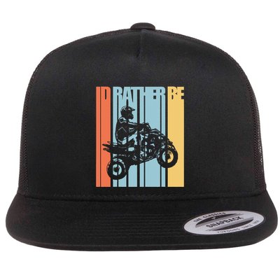 Id Rather Be Riding Quad Bikes Atv Brap Flatbill Hat