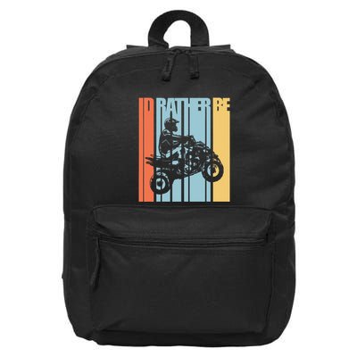 Id Rather Be Riding Quad Bikes Atv Brap 16 in Basic Backpack