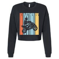 Id Rather Be Riding Quad Bikes Atv Brap Cropped Pullover Crew