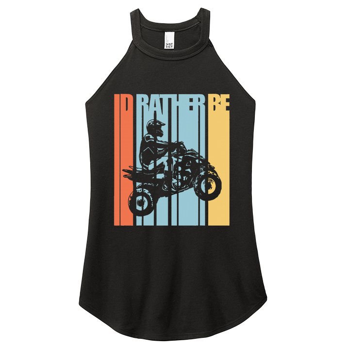 Id Rather Be Riding Quad Bikes Atv Brap Women's Perfect Tri Rocker Tank