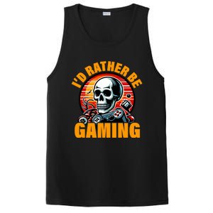 ID Rather Be Gaming Funny Gamer Skeleton Humor Meaningful Gift PosiCharge Competitor Tank