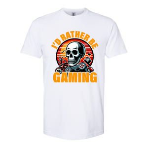 ID Rather Be Gaming Funny Gamer Skeleton Humor Meaningful Gift Softstyle CVC T-Shirt