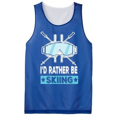 Id Rather Be Skiing Wintersport Ski Snowboard Gift Mesh Reversible Basketball Jersey Tank