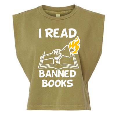 I Read Banned Books Garment-Dyed Women's Muscle Tee