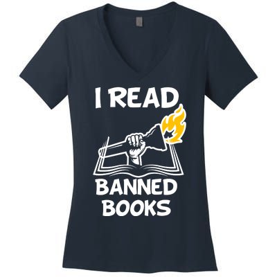 I Read Banned Books Women's V-Neck T-Shirt