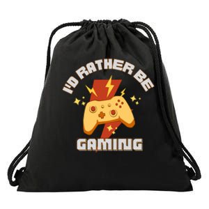 I'd Rather Be Gaming Funny Gaming Drawstring Bag