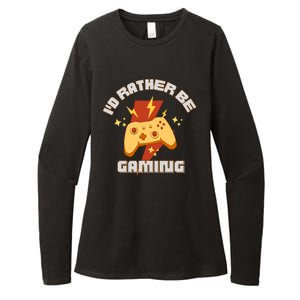 I'd Rather Be Gaming Funny Gaming Womens CVC Long Sleeve Shirt