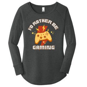 I'd Rather Be Gaming Funny Gaming Women's Perfect Tri Tunic Long Sleeve Shirt