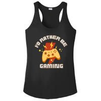 I'd Rather Be Gaming Funny Gaming Ladies PosiCharge Competitor Racerback Tank