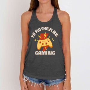 I'd Rather Be Gaming Funny Gaming Women's Knotted Racerback Tank