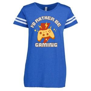 I'd Rather Be Gaming Funny Gaming Enza Ladies Jersey Football T-Shirt