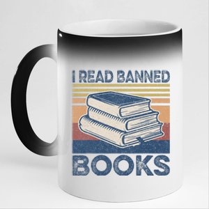 I Read Banned Books Week Librarian Freedom Reader Nerd 11oz Black Color Changing Mug