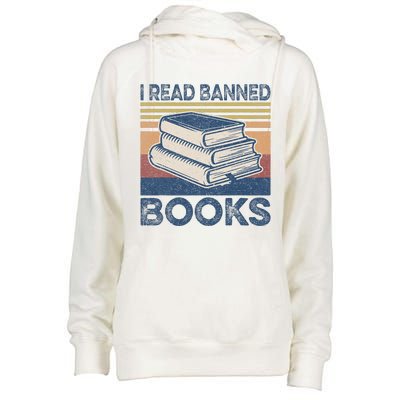 I Read Banned Books Week Librarian Freedom Reader Nerd Womens Funnel Neck Pullover Hood