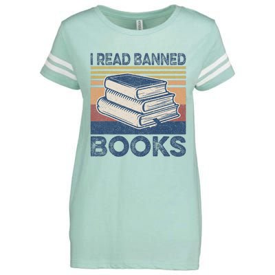 I Read Banned Books Week Librarian Freedom Reader Nerd Enza Ladies Jersey Football T-Shirt