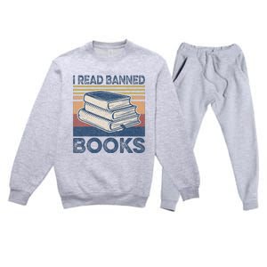 I Read Banned Books Week Librarian Freedom Reader Nerd Premium Crewneck Sweatsuit Set