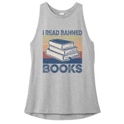 I Read Banned Books Week Librarian Freedom Reader Nerd Ladies PosiCharge Tri-Blend Wicking Tank