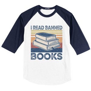 I Read Banned Books Week Librarian Freedom Reader Nerd Baseball Sleeve Shirt