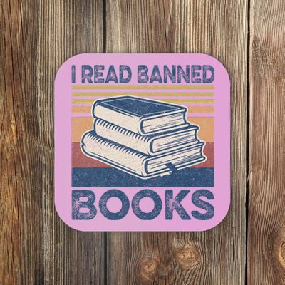 I Read Banned Books Week Librarian Freedom Reader Nerd Coaster