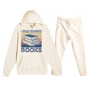 I Read Banned Books Week Librarian Freedom Reader Nerd Premium Hooded Sweatsuit Set