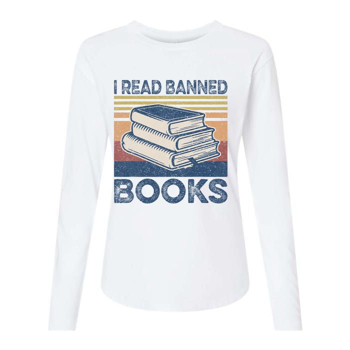 I Read Banned Books Week Librarian Freedom Reader Nerd Womens Cotton Relaxed Long Sleeve T-Shirt