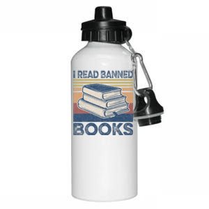 I Read Banned Books Week Librarian Freedom Reader Nerd Aluminum Water Bottle