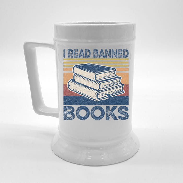 I Read Banned Books Week Librarian Freedom Reader Nerd Beer Stein