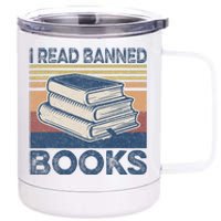 I Read Banned Books Week Librarian Freedom Reader Nerd 12 oz Stainless Steel Tumbler Cup