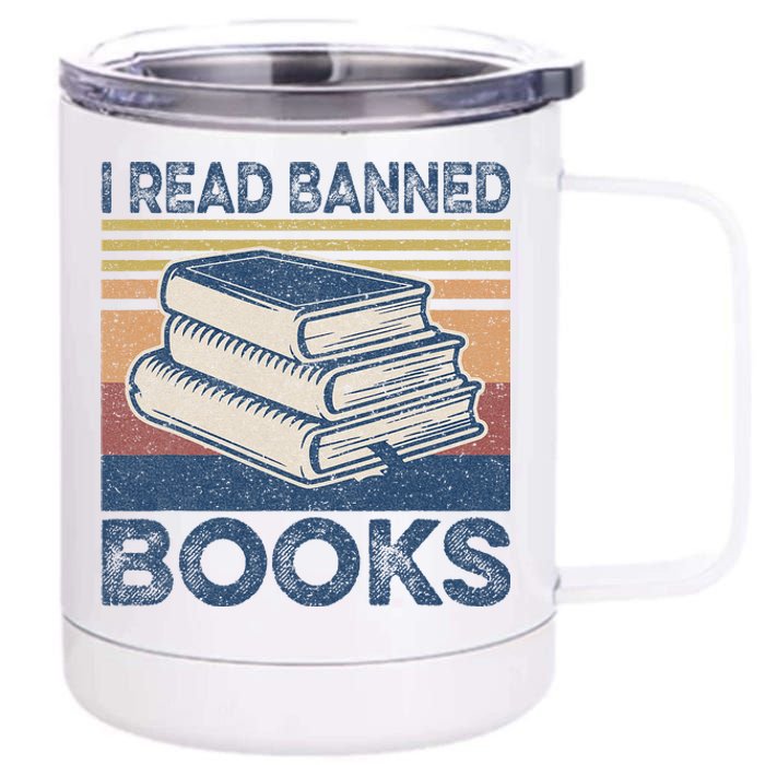 I Read Banned Books Week Librarian Freedom Reader Nerd 12 oz Stainless Steel Tumbler Cup