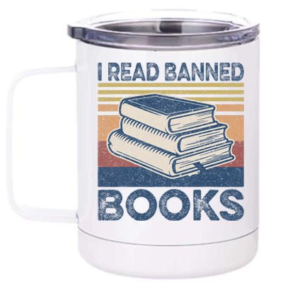 I Read Banned Books Week Librarian Freedom Reader Nerd 12 oz Stainless Steel Tumbler Cup