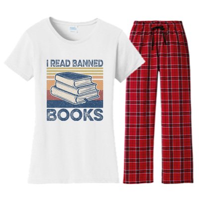 I Read Banned Books Week Librarian Freedom Reader Nerd Women's Flannel Pajama Set