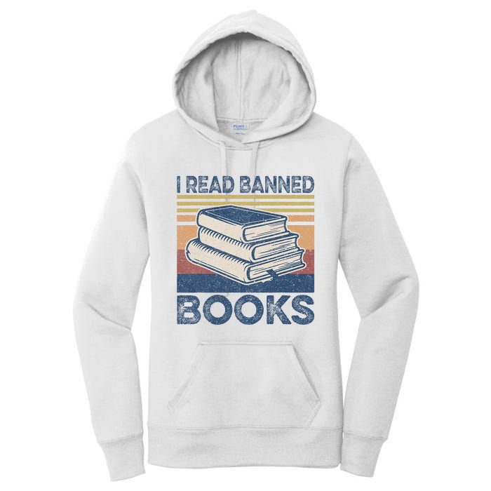 I Read Banned Books Week Librarian Freedom Reader Nerd Women's Pullover Hoodie