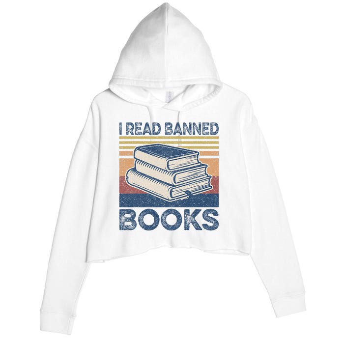 I Read Banned Books Week Librarian Freedom Reader Nerd Crop Fleece Hoodie