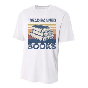 I Read Banned Books Week Librarian Freedom Reader Nerd Performance Sprint T-Shirt