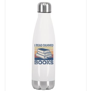 I Read Banned Books Week Librarian Freedom Reader Nerd Stainless Steel Insulated Water Bottle