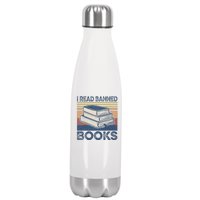 I Read Banned Books Week Librarian Freedom Reader Nerd Stainless Steel Insulated Water Bottle