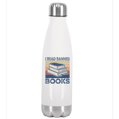 I Read Banned Books Week Librarian Freedom Reader Nerd Stainless Steel Insulated Water Bottle