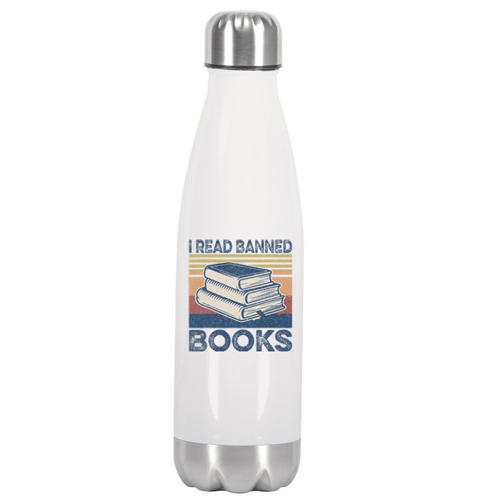 I Read Banned Books Week Librarian Freedom Reader Nerd Stainless Steel Insulated Water Bottle