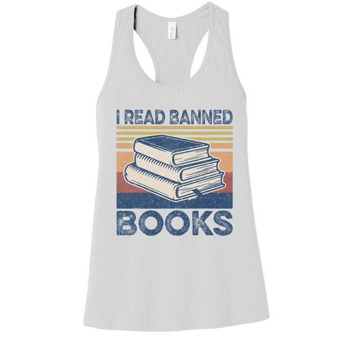 I Read Banned Books Week Librarian Freedom Reader Nerd Women's Racerback Tank