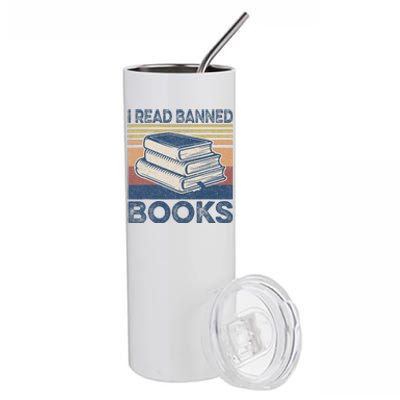 I Read Banned Books Week Librarian Freedom Reader Nerd Stainless Steel Tumbler