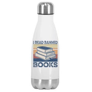 I Read Banned Books Week Librarian Freedom Reader Nerd Stainless Steel Insulated Water Bottle