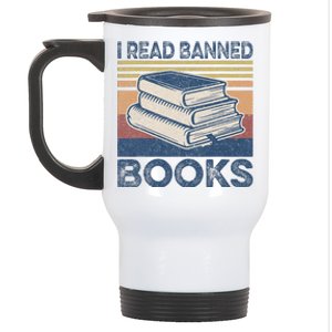 I Read Banned Books Week Librarian Freedom Reader Nerd Stainless Steel Travel Mug