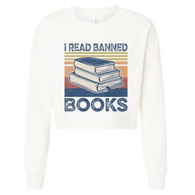 I Read Banned Books Week Librarian Freedom Reader Nerd Cropped Pullover Crew