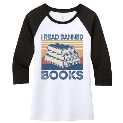 I Read Banned Books Week Librarian Freedom Reader Nerd Women's Tri-Blend 3/4-Sleeve Raglan Shirt