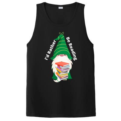 I'd Rather Be Reading Funny St Patrick Day Gnome Book Lover Meaningful Gift PosiCharge Competitor Tank